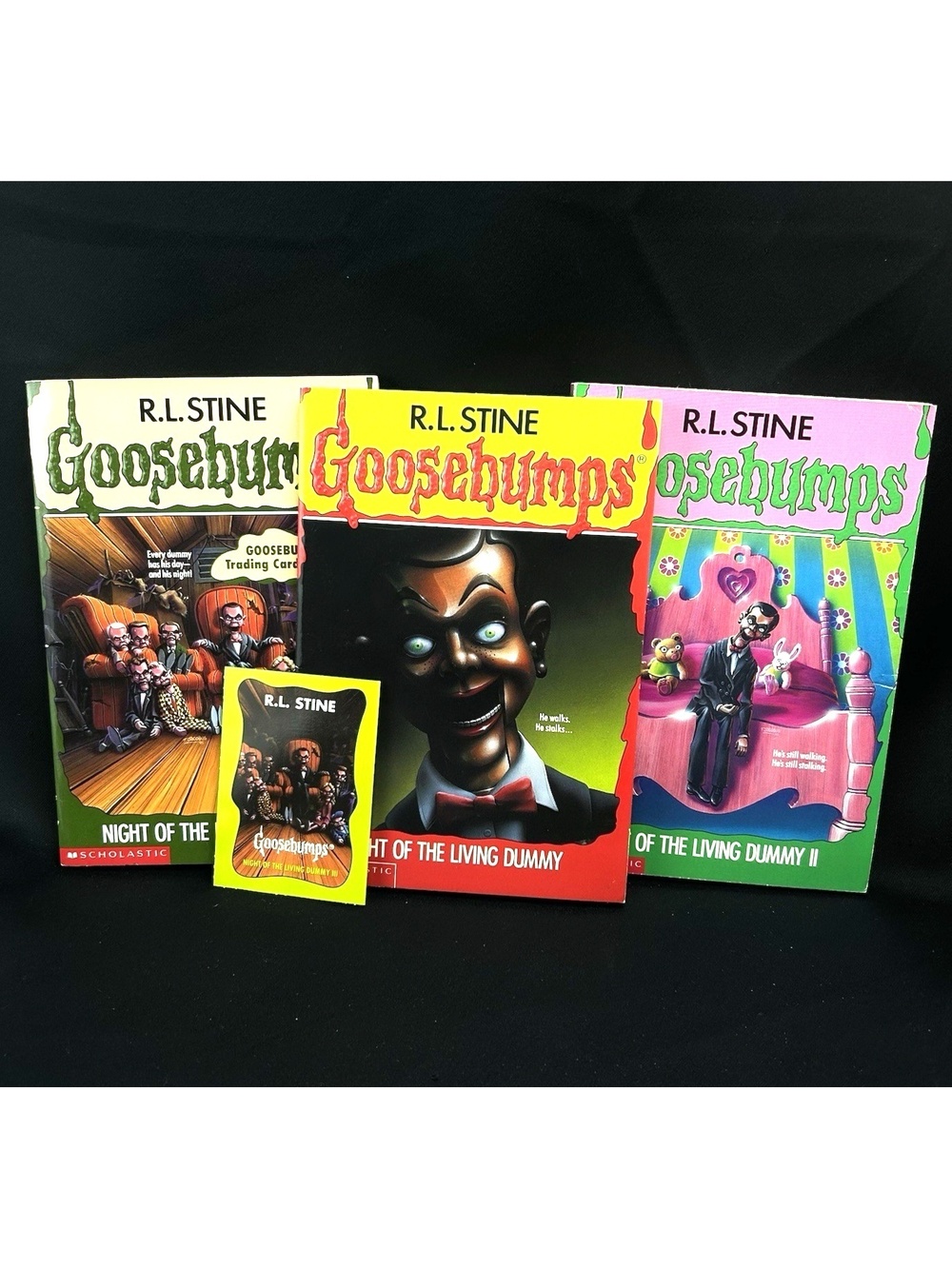 Goosebumps Night of the Living Dummy 1 2 & 3 26th 2nd 1st Prints 1 Card Read